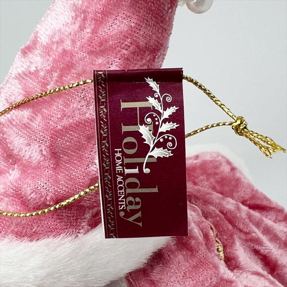 NWT Holiday Home Accents 11" Santa Claus Pink Velvet Suit Christmas Decoration - Picture 5 of 5